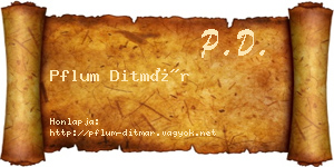 Pflum Ditmár névjegykártya